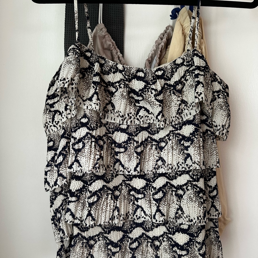 Endless Rose Snake Print Tiered Sleeveless Top